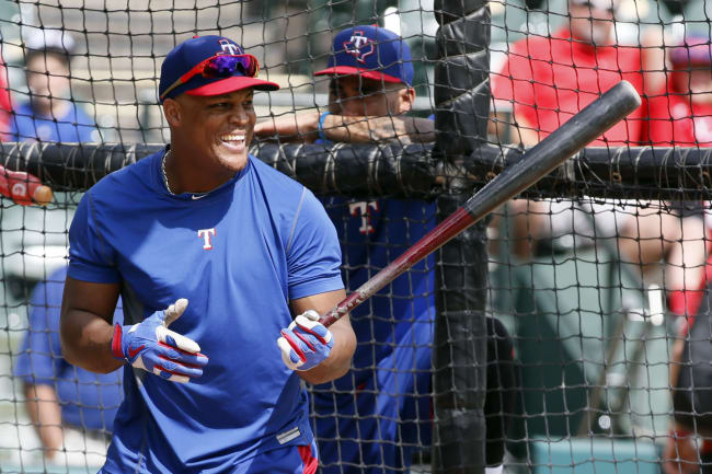 Adrian Beltre takes batting practice