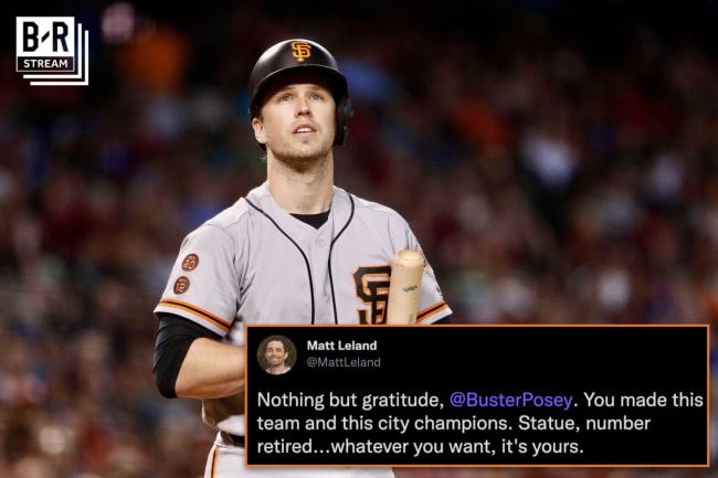 Alex Pavlovic on X: Brian Wilson came back for Buster Posey Day