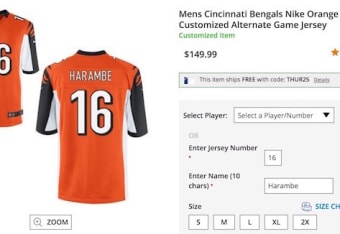 NFL Shop Bans Fans from Ordering Customized Harambe Jerseys News Scores Highlights Stats and Rumors Bleacher Report