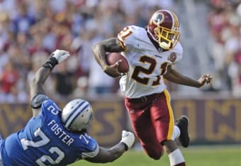 December 21, 2003: Arizona Cardinals Emmitt Smith looks for the handoff  from Josh McCown as Seattle