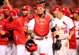 St. Louis Cardinals Scott Rolen (L) and Albert Pujols celebrate after being  driven home on a double by Jim Edmonds in the fourth inning during the 2006  World Series against the Detroit