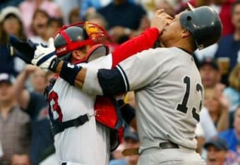 Jason Varitek Alex Rodriguez Brawl | Essential T-Shirt