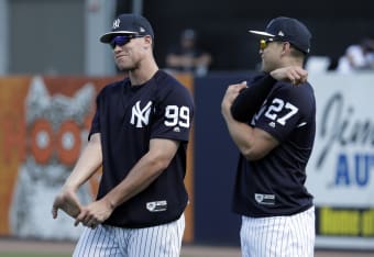 Yankees' Aaron Judge, Ronald Torreyes swap jerseys (video
