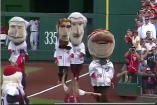 GIF: Teddy wins Nationals' Presidents Race 