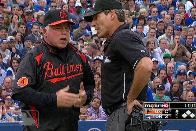 SEE IT: Umpire tosses Orioles' grounds crew