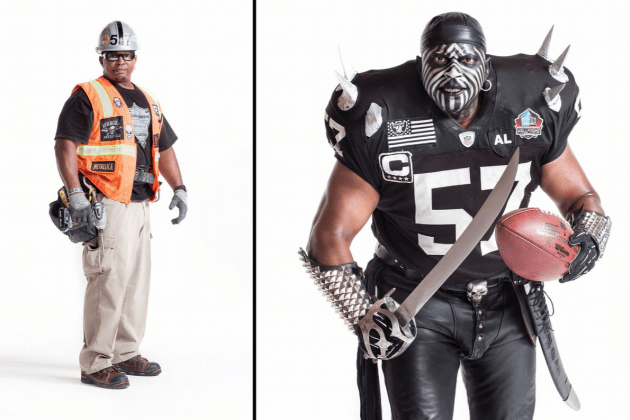 Inside the weirdest NFL fan outfits from Week 1 as Raiders don full armor  and Rams wear famous melon heads