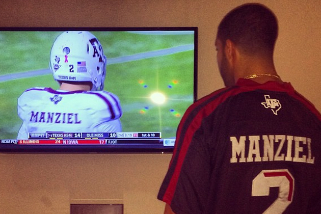Drake Is Watching Johnny Manziel in a Custom Jersey | Bleacher ...