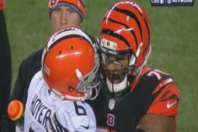 Browns' Brian Hoyer Embraces Bengals' Devon Still on 'Thursday