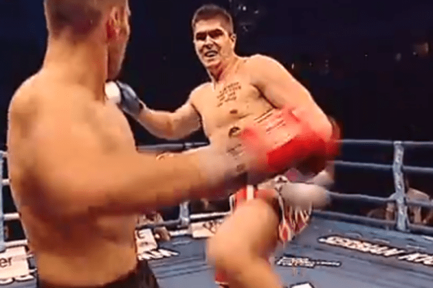 Bleacher Report on X: VIDEO: Darko Milicic was disqualified from his first  kickboxing match after gashing his shin    / X