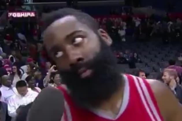 This kid's James Harden side eye impression is perfect 