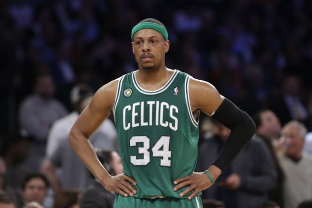 Pierce joins Celtics legends as team retires his No. 34