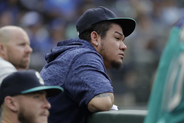 Felix Hernandez couldn't help but laugh at Adrian Beltre after an  embarrassing swing and miss 