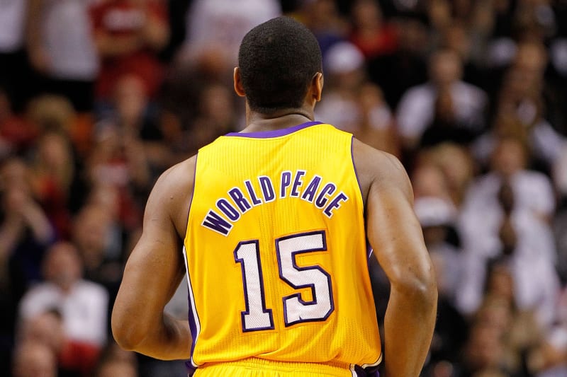metta world peace jersey lakers