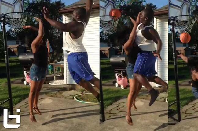 girl dunking