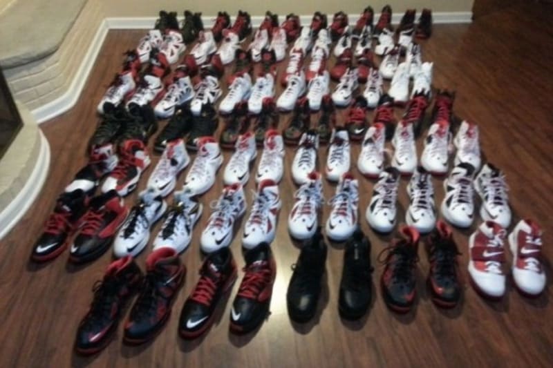 Dozens of Shoes Worn by LeBron James 