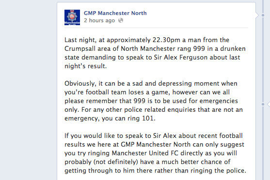 Drunk Manchester United Fan Rings 999 To Talk To Sir Alex Ferguson After Defeat Bleacher Report Latest News Videos And Highlights