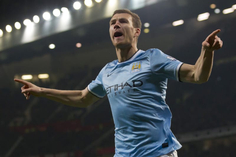 Edin Dzeko spent 4 years at Manchester City, from 2011 to 2015. (AP Photo/Jon Super)