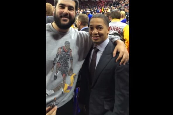 Tyronn Lue Poses For Picture With Fan Wearing Shirt Of Famous Iverson Step Over Bleacher Report Latest News Videos And Highlights Allen iverson says tyronn lue was holding him in game 1 of the 2001 nba finals before iverson executed his famous stepover. find the perfect allen iverson tyronn lue stock photos and editorial news pictures from getty images. tyronn lue poses for picture with fan