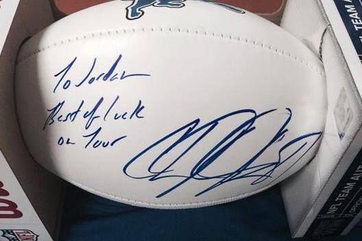 calvin johnson autographed football