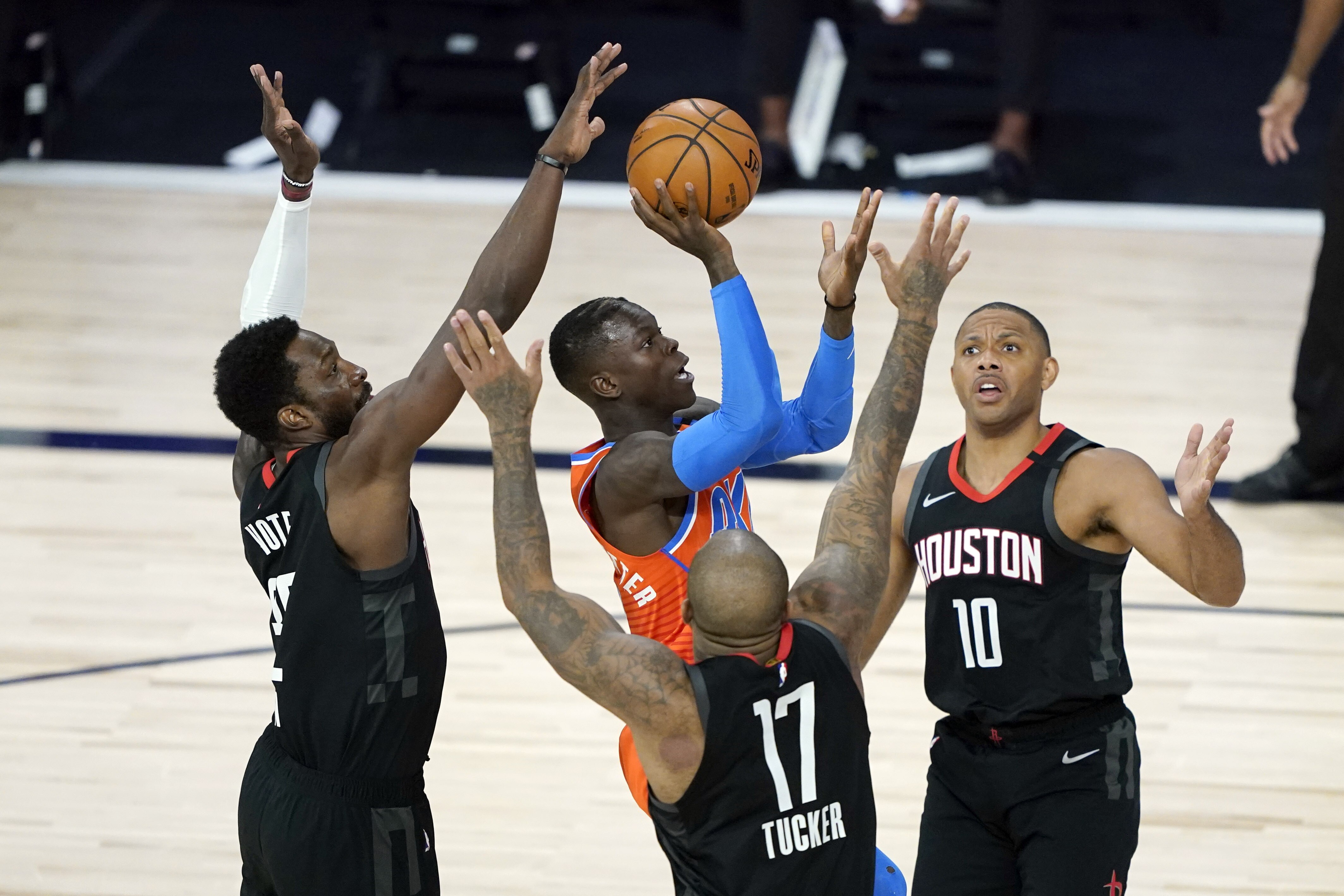 P J Tucker Dennis Schroder Ejected After Thunder Vs Rockets Game 5 Altercation Bleacher Report Latest News Videos And Highlights