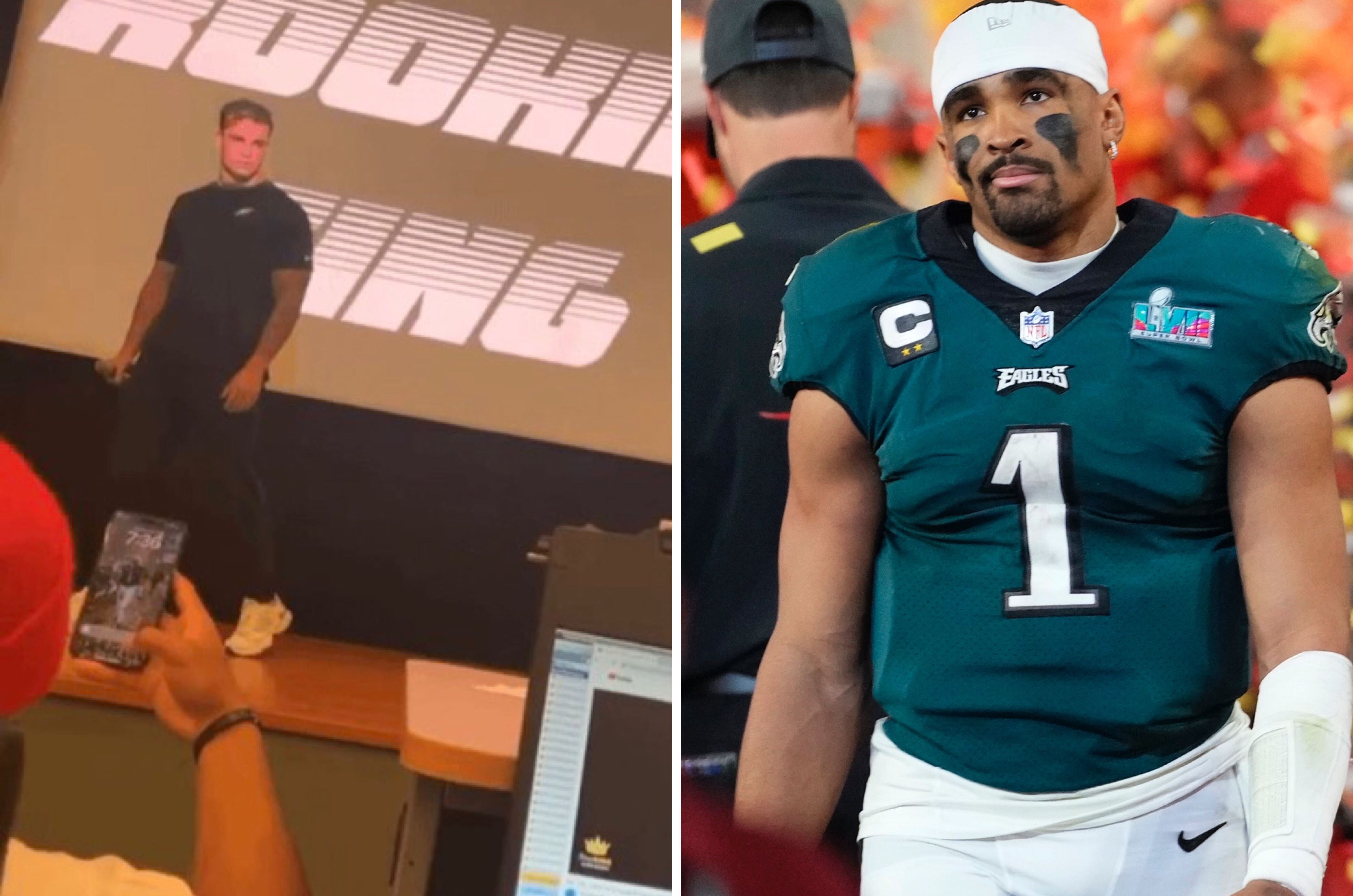 LOOK: Eagles coach sports Jalen Hurts t-shirt in Friday press conference