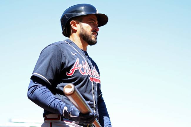 Travis d'Arnaud at DH for Braves on Opening Day against Nationals