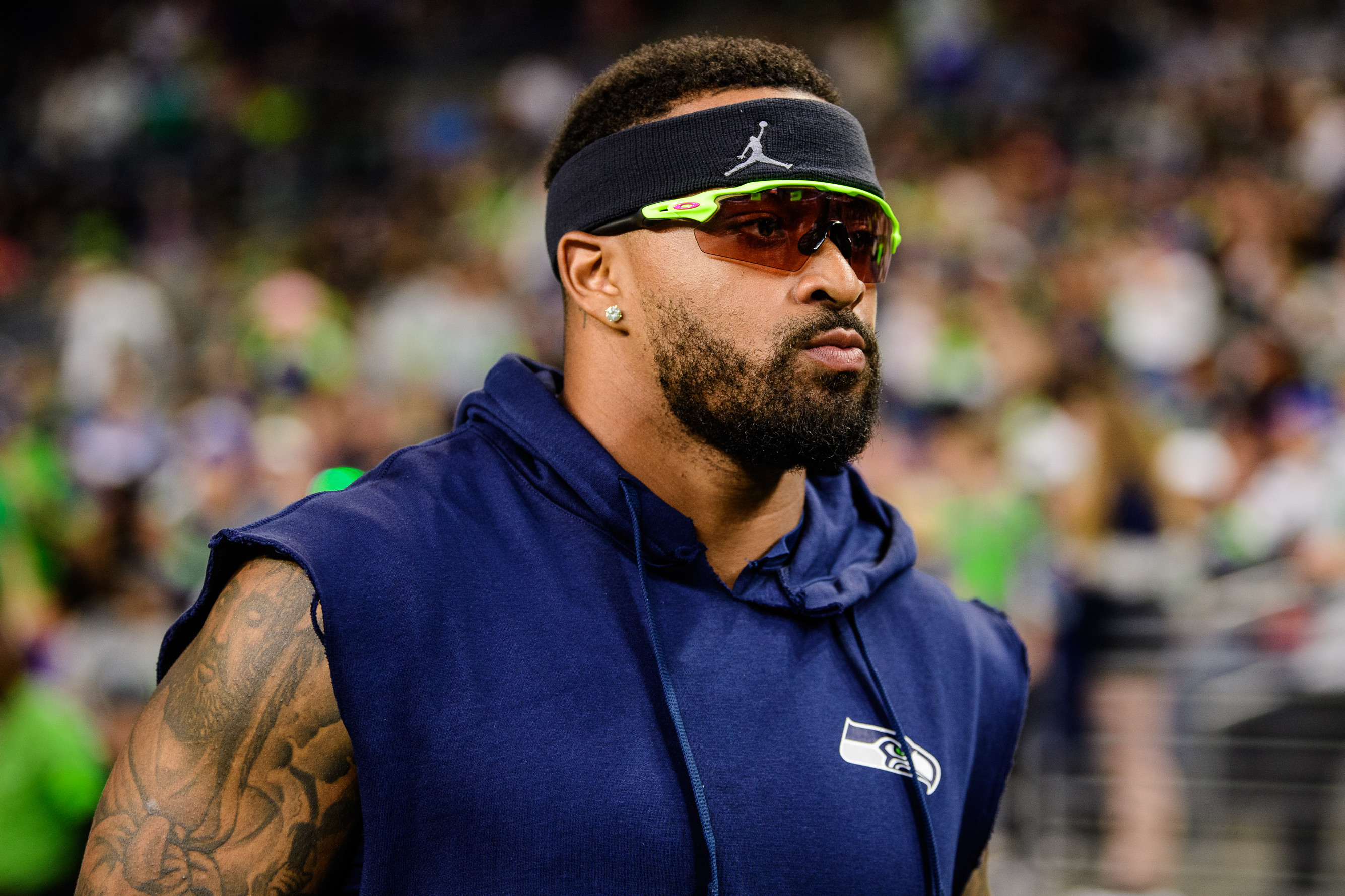 High Knees' Russell Wilson of Broncos Trolled by Seattle Seahawks Mascot  Blitz on Germany Trip - Sports Illustrated Seattle Seahawks News, Analysis  and More