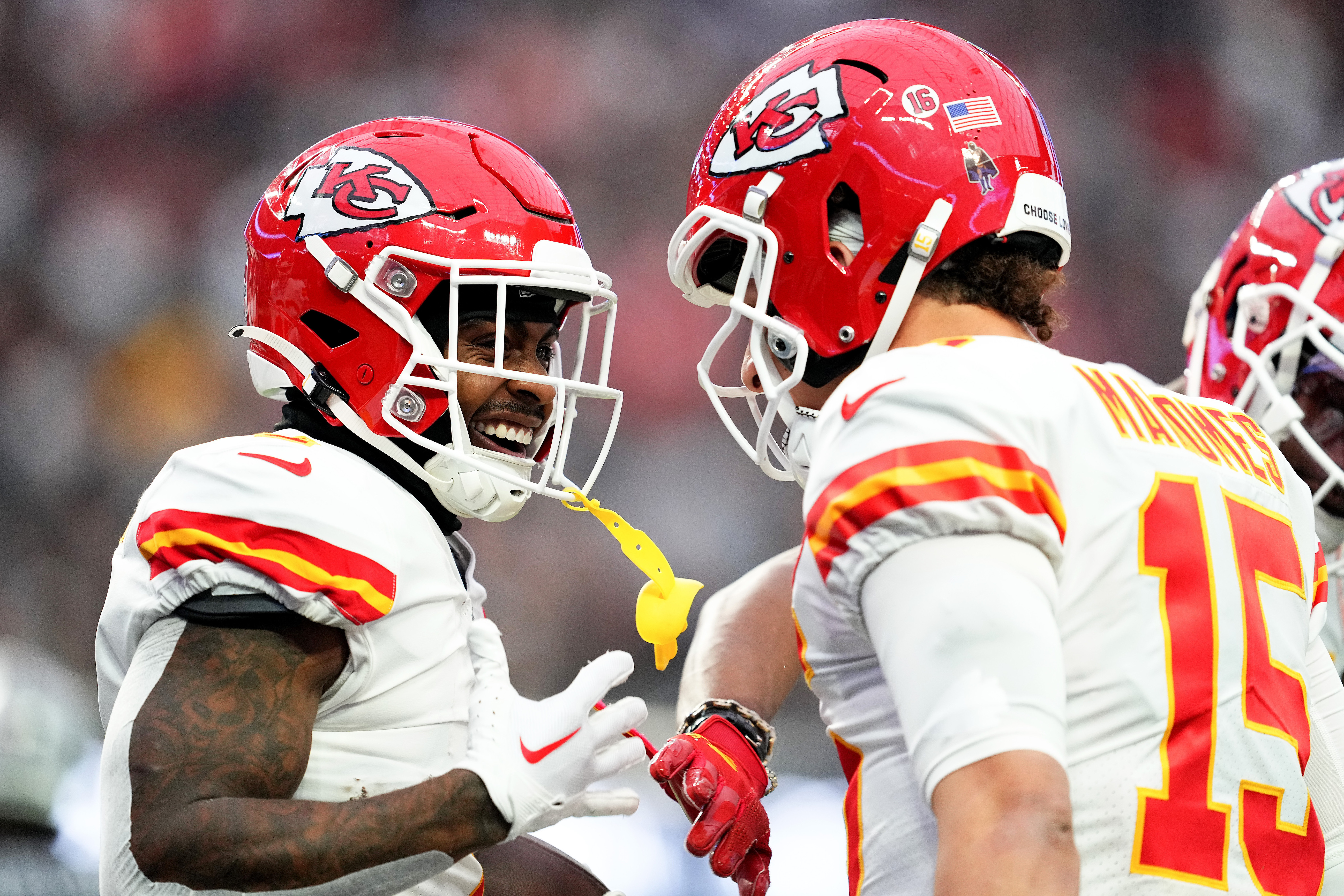 Kansas City Chiefs running back Ronald Jones II (2) against the Las Vegas  Raiders in an NFL football game, Saturday, Jan. 7, 2023, in Las Vegas, NV.  Chiefs defeated the Raiders 31-13. (