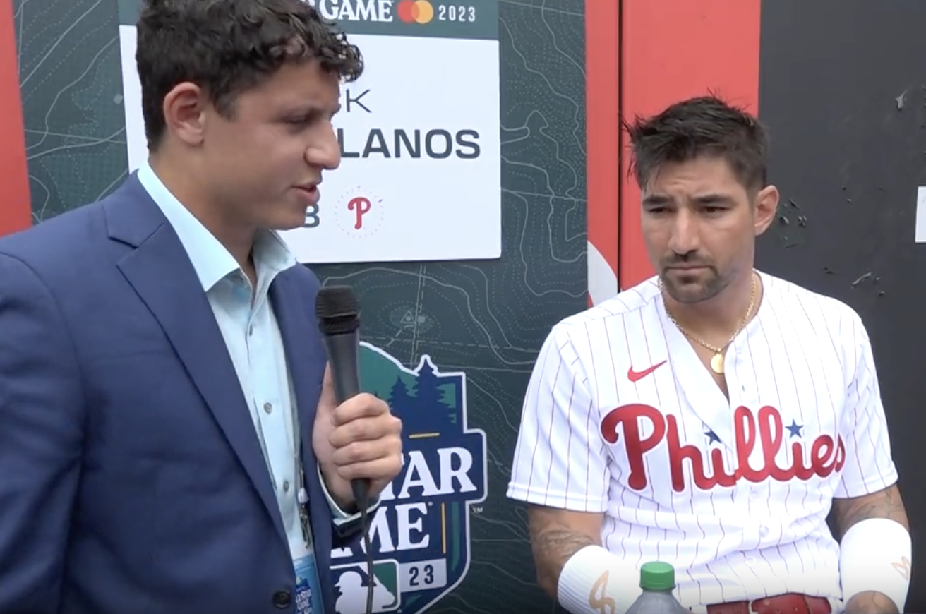 Phillies slugger Nick Castellanos interrupts NBC Sports