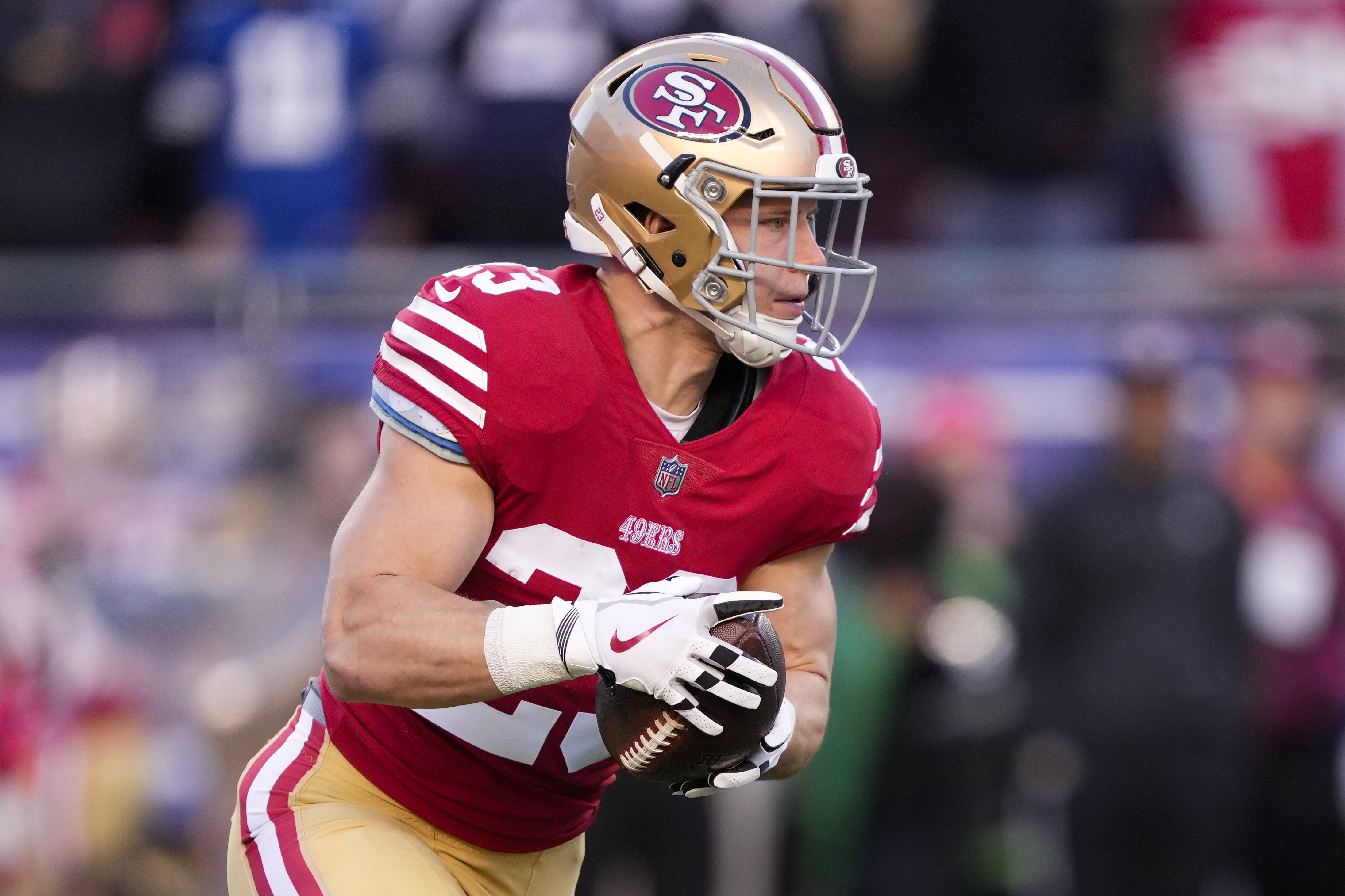 David Lombardi on X: It just so happens that, in his first game with the  49ers, Christian McCaffrey will wear the same uniform as his dad did in his  last game as