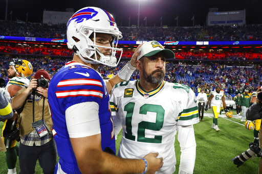 Josh Allen vs. Aaron Rodgers WATCH: Buffalo Bills, Green Bay Packers QBs  Share 'Bro' Moment at Pebble Beach Pro-Am - Sports Illustrated Buffalo  Bills News, Analysis and More