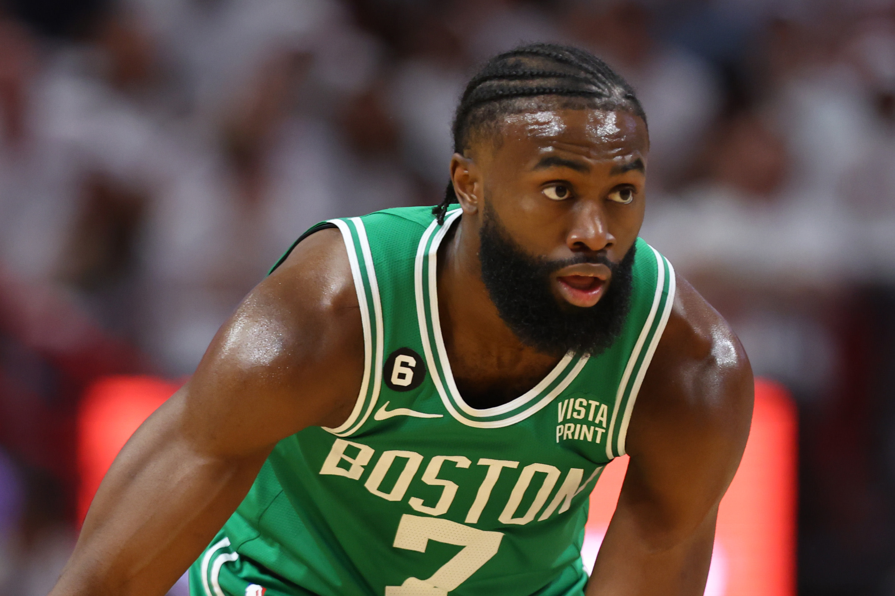Jaylen Brown explained his mask-off moment in the Celtics' big