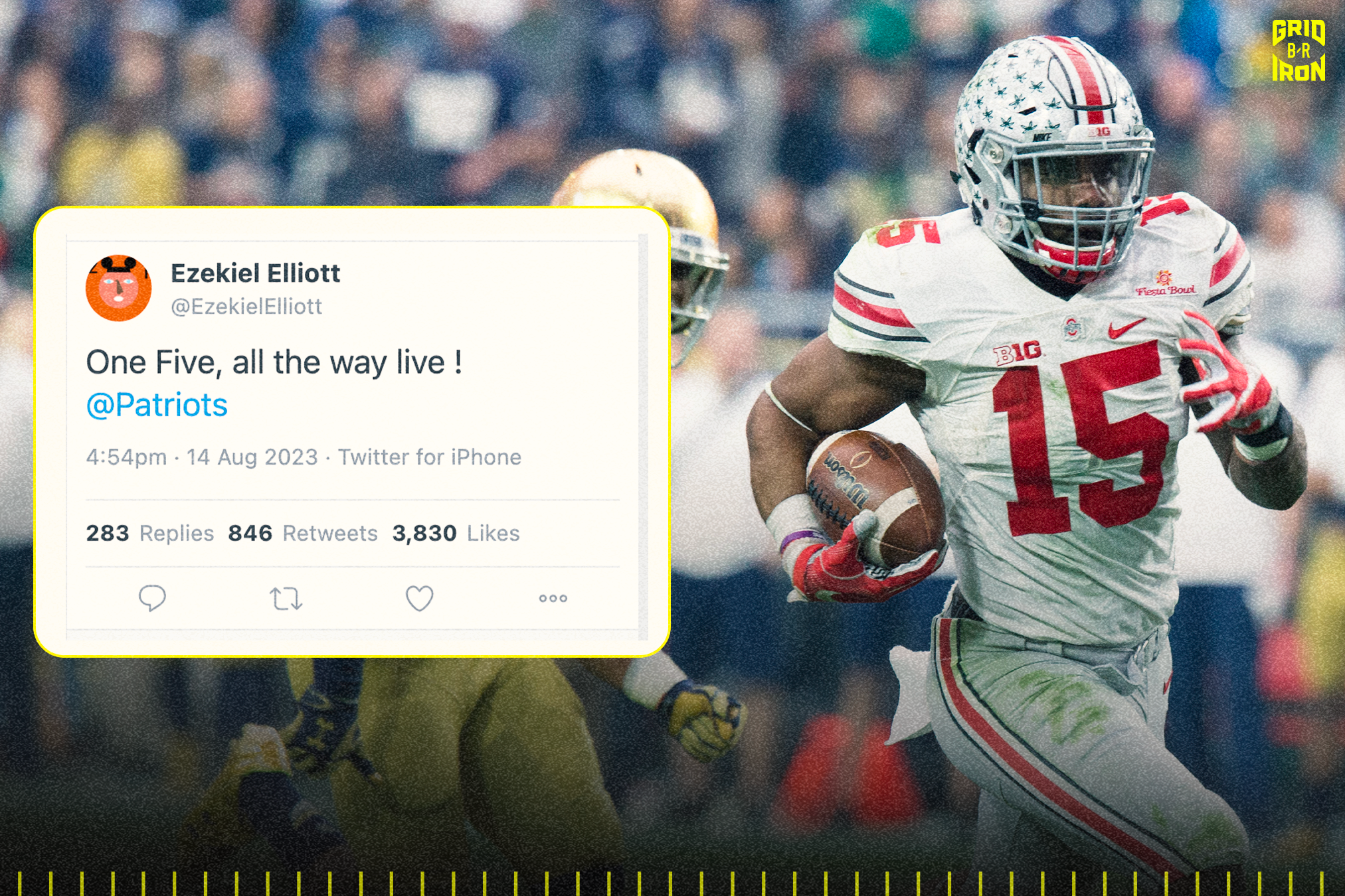 Ezekiel Elliott on X: This #15 clean @brgridiron   / X