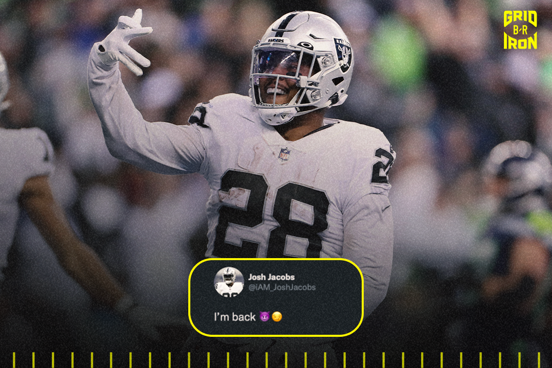 Field Yates on X: Raiders RB Josh Jacobs (@iAM_JoshJacobs) is switching to  jersey number 8.  / X