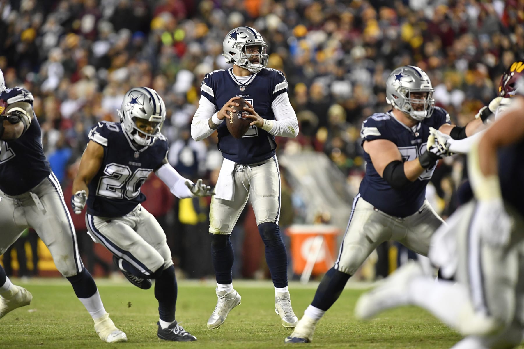 Cowboys celebrating the win against the Commanders