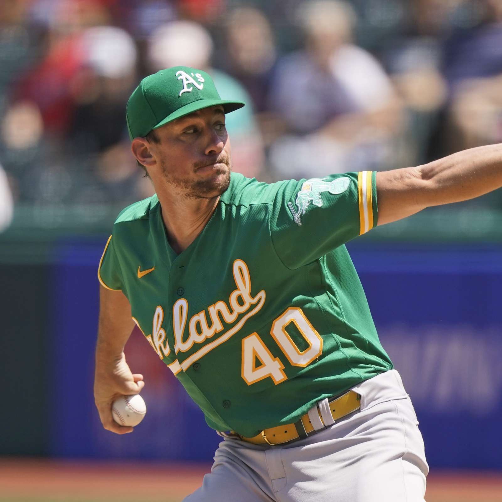 Photos: A's Bassitt returns to mound weeks after being hit in face with  line drive