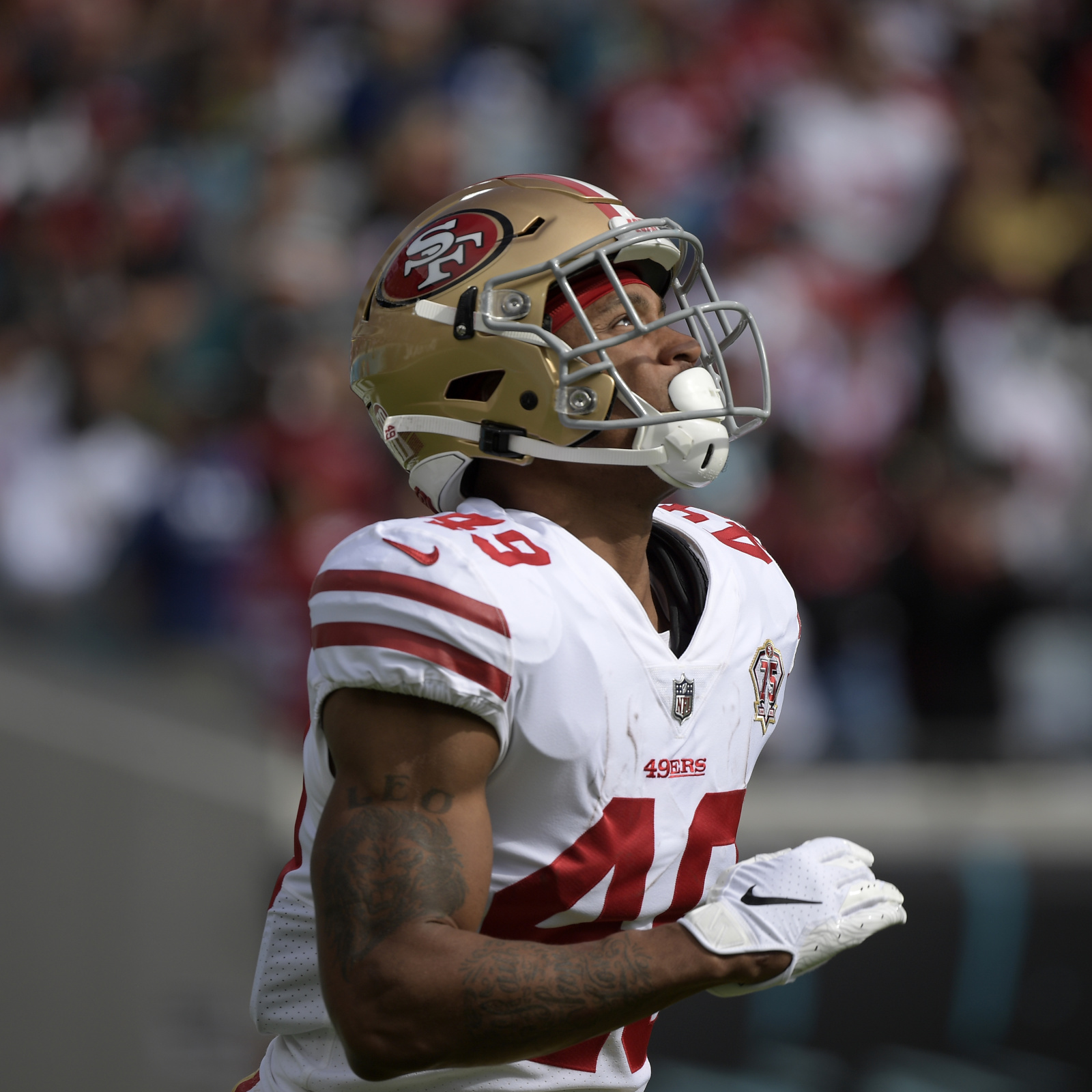 Trenton Cannon of the San Francisco 49ers on the field before the