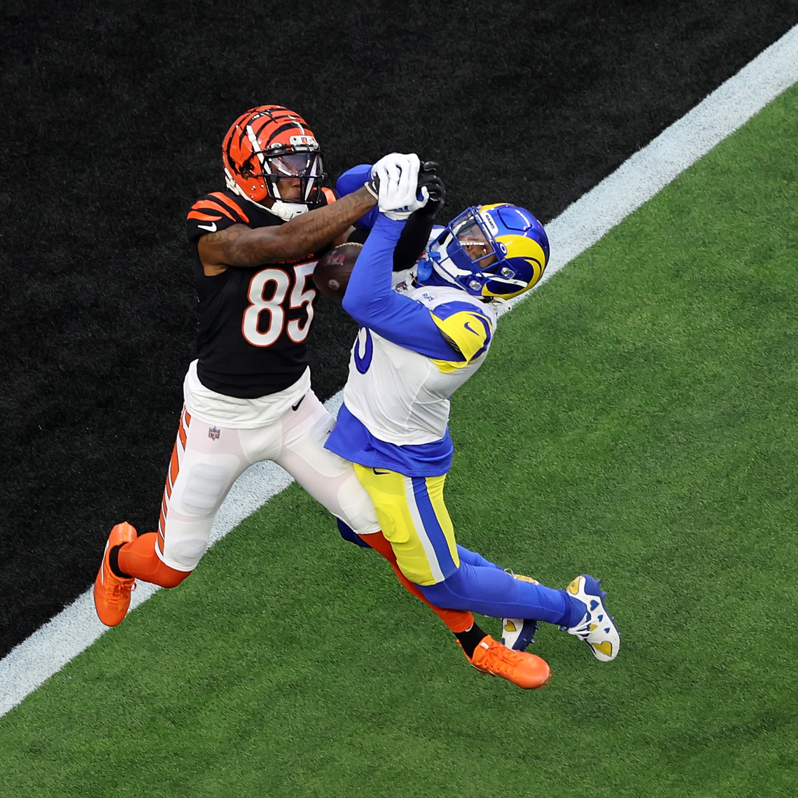 The Bengals grabbed Jalen Ramsey's facemask on 75-yard Super Bowl