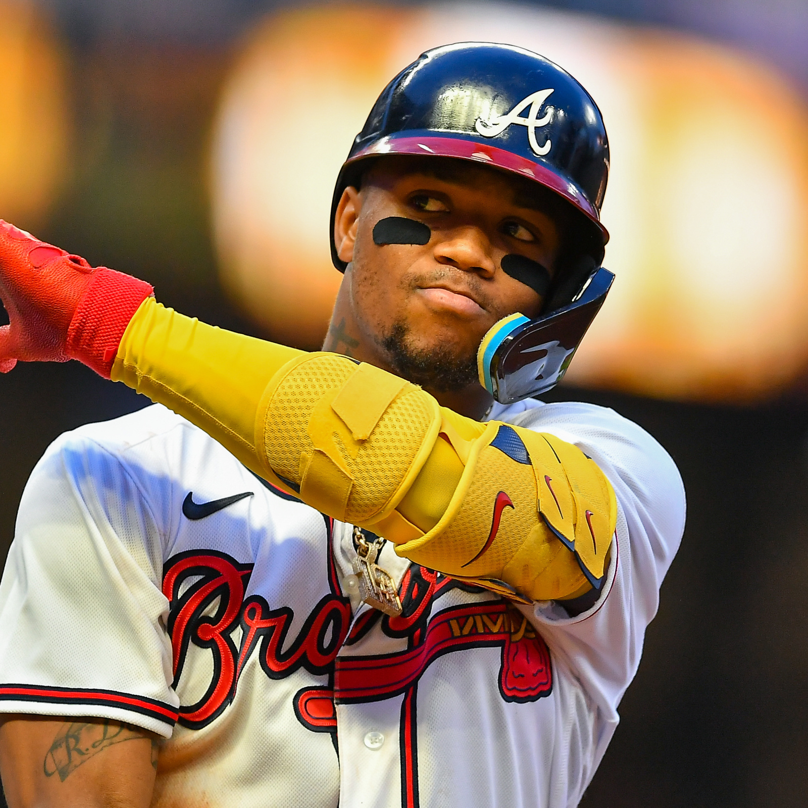 What Pros Wear: Ronald Acuña Jr.'s Nike Arm Sleeve - What Pros Wear
