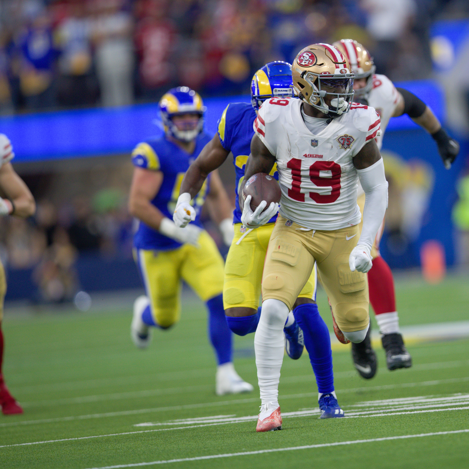 Deebo Samuel San Francisco 49ers Autographed 8 x 10 TD Run vs. Rams Photograph