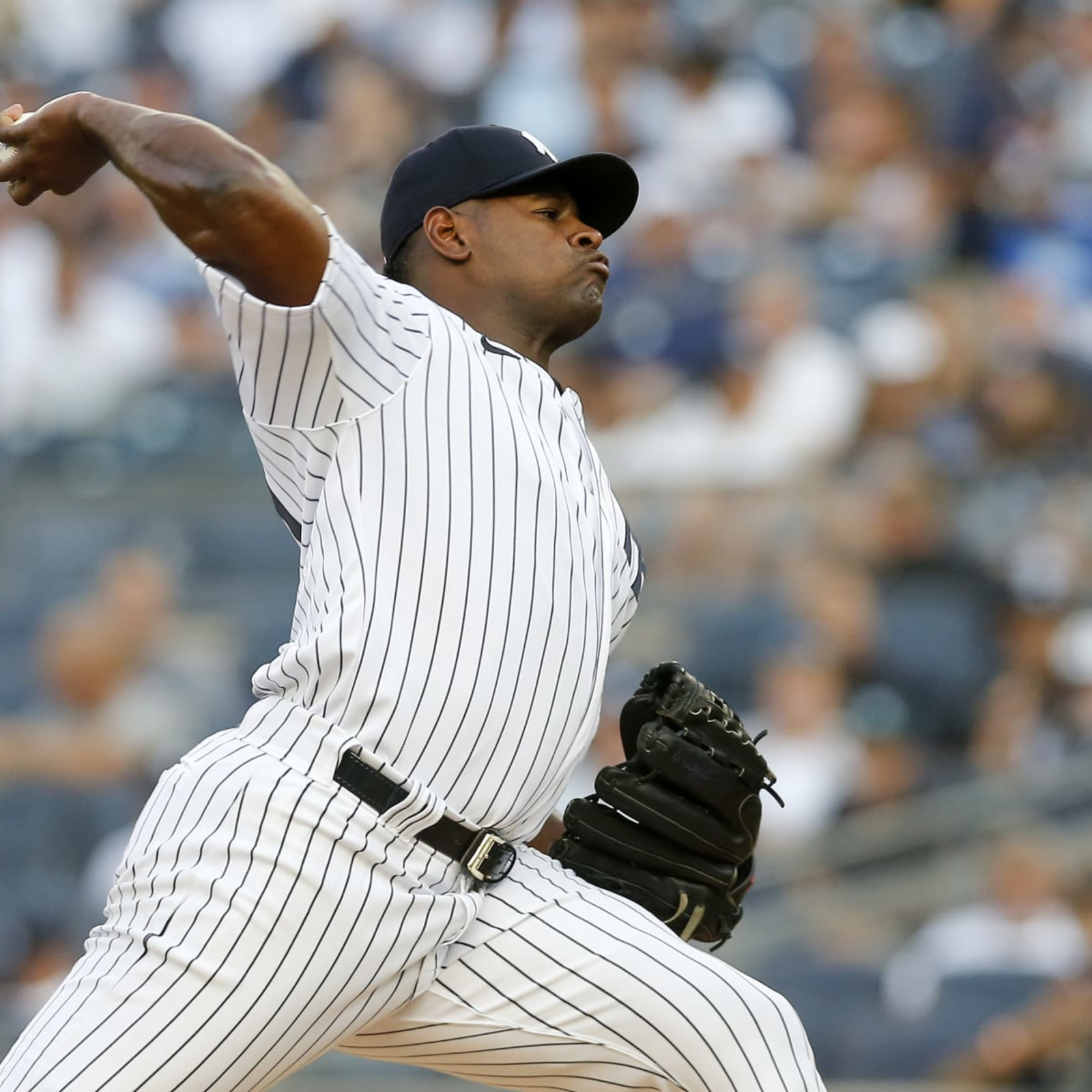 Luis Severino is ins white yankees jersey piring confidence for