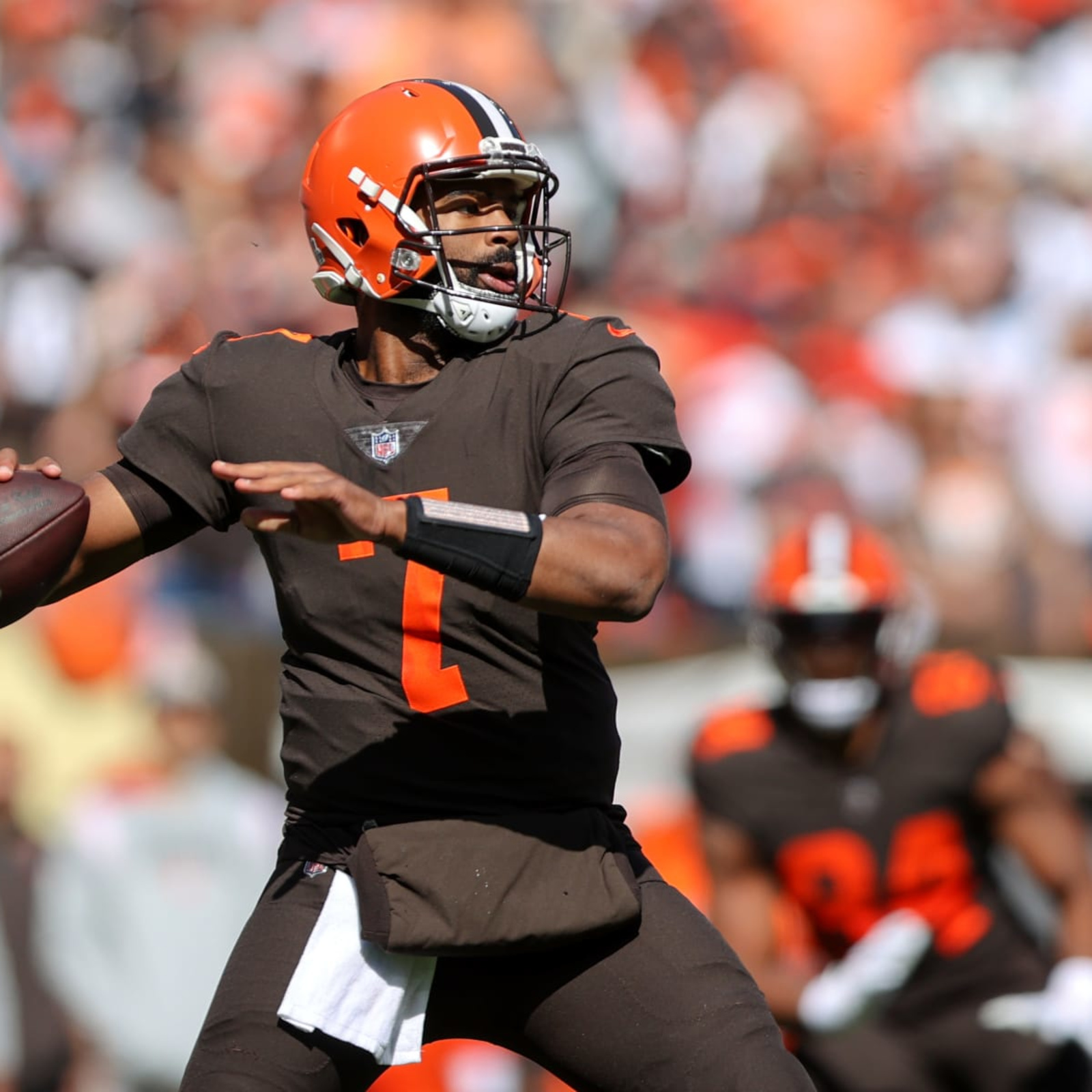 Cleveland Browns defensive end Myles Garrett (95) in action during an NFL  football game against the Los Angeles Chargers, Sunday, Oct. 14, 2018, in  Cleveland. The Chargers won 38-14. (AP Photo/David Richard