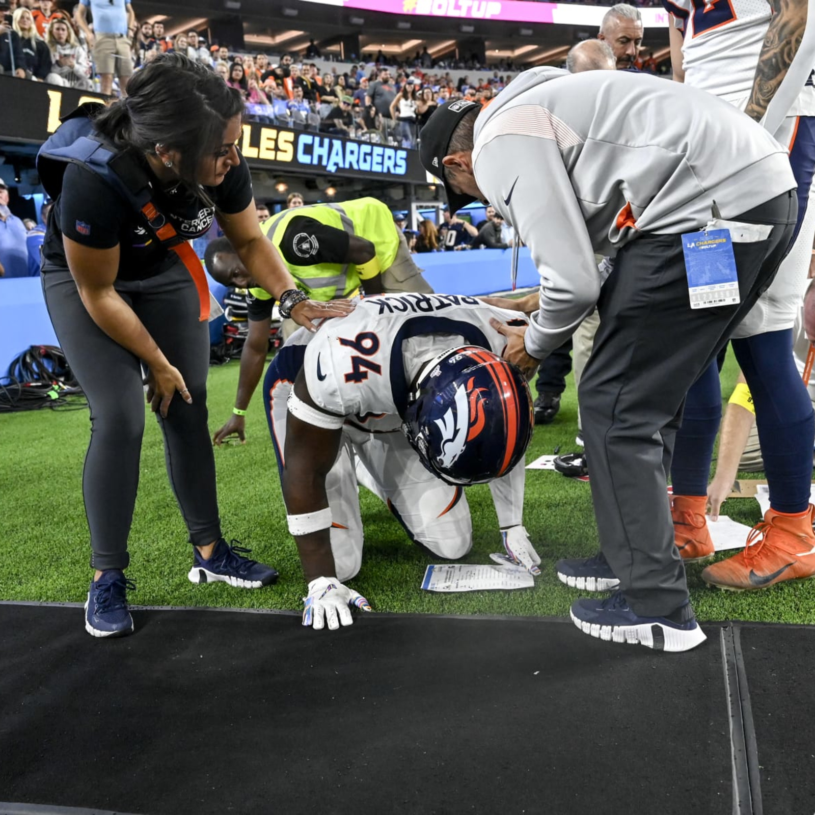 Denver Broncos linebacker Aaron Patrick (94) during the first half