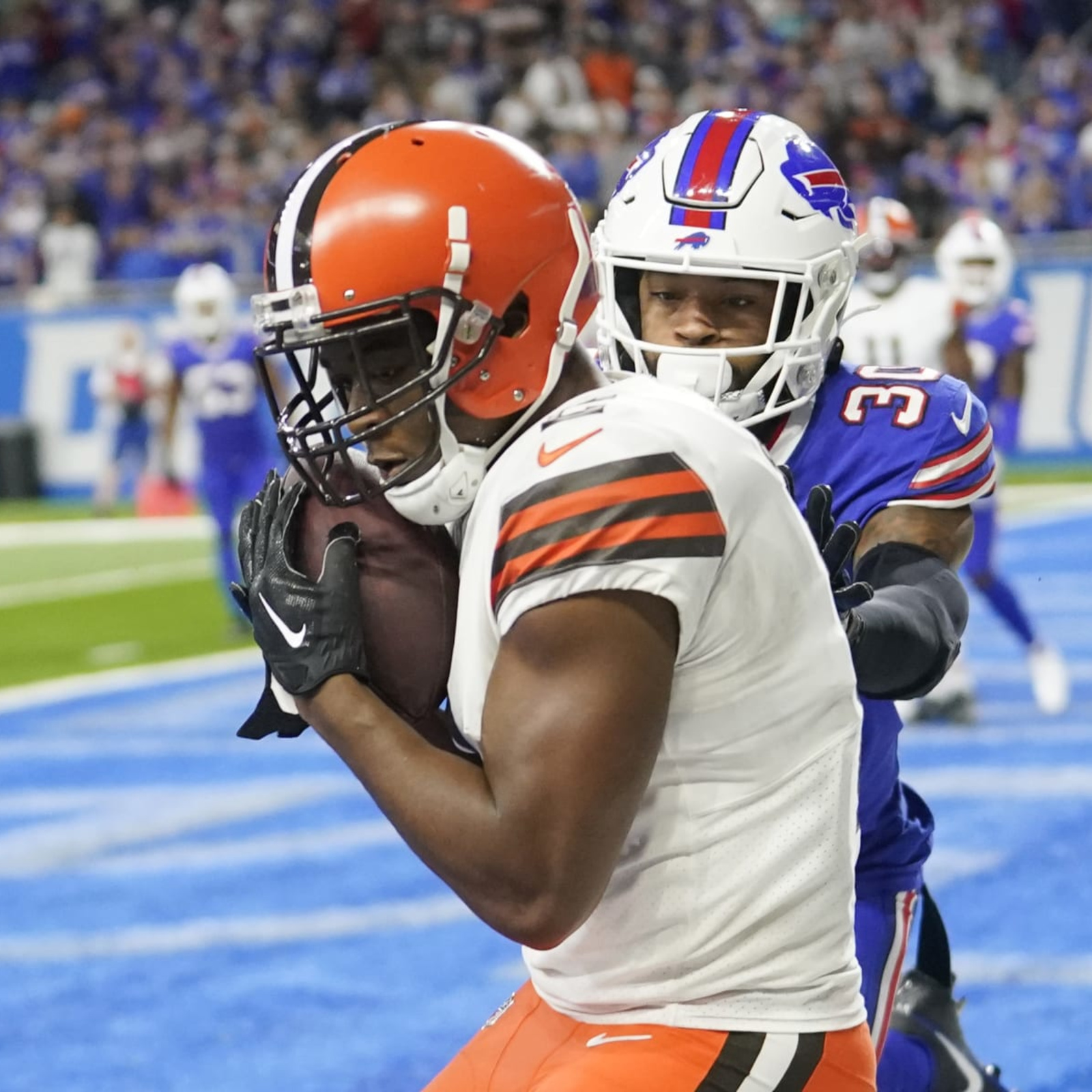 Josh Allen discusses the Buffalo Bills' 31-23 win vs. Cleveland Browns in  Detroit