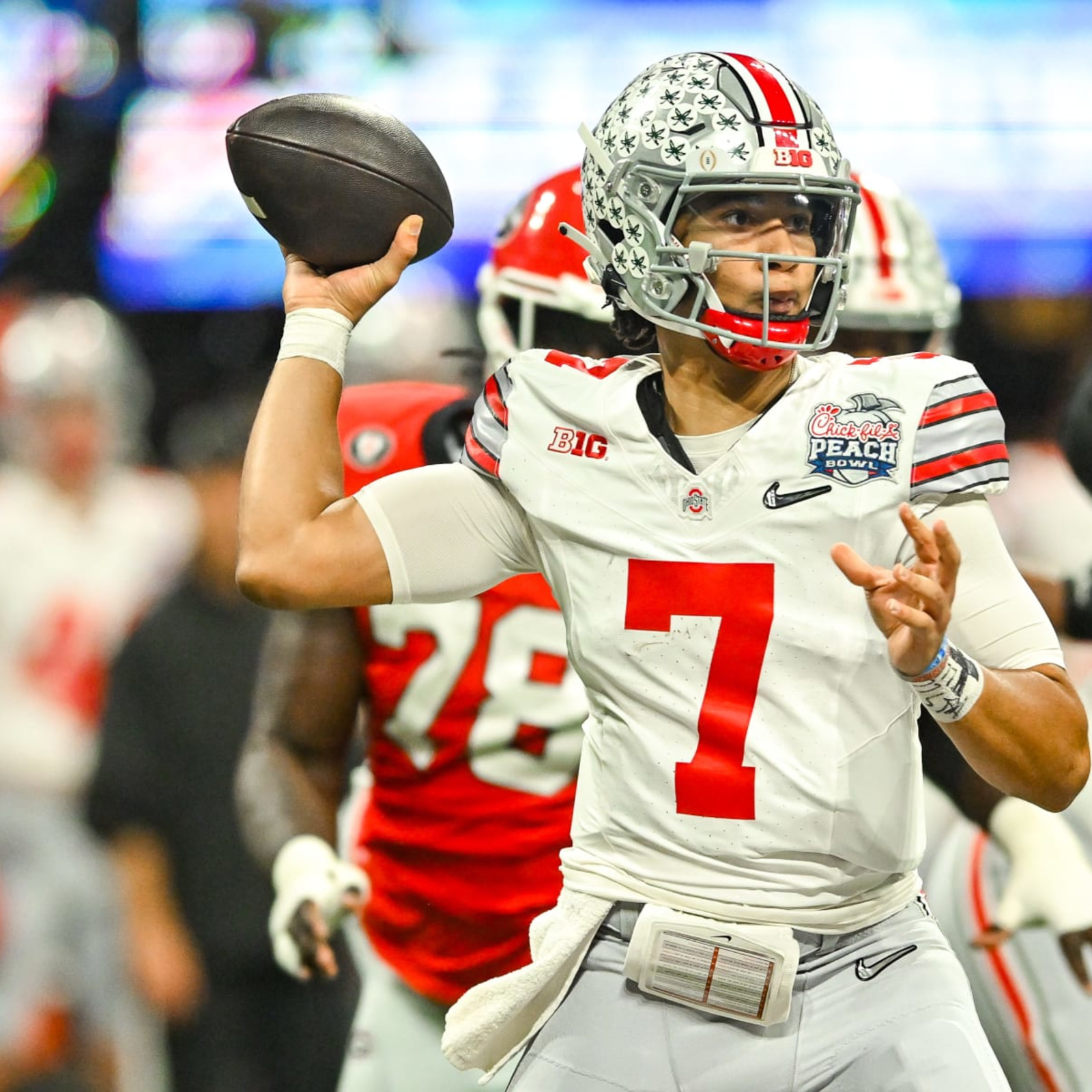 Mens Ohio State Buckeyes #1 Justin Fields Throwback College Jersey