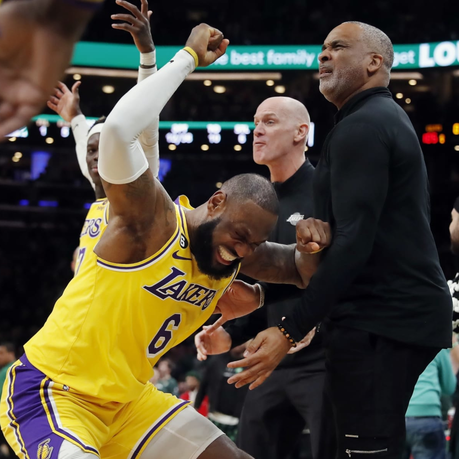 LeBron James returns to TD Garden in purple and gold alongside