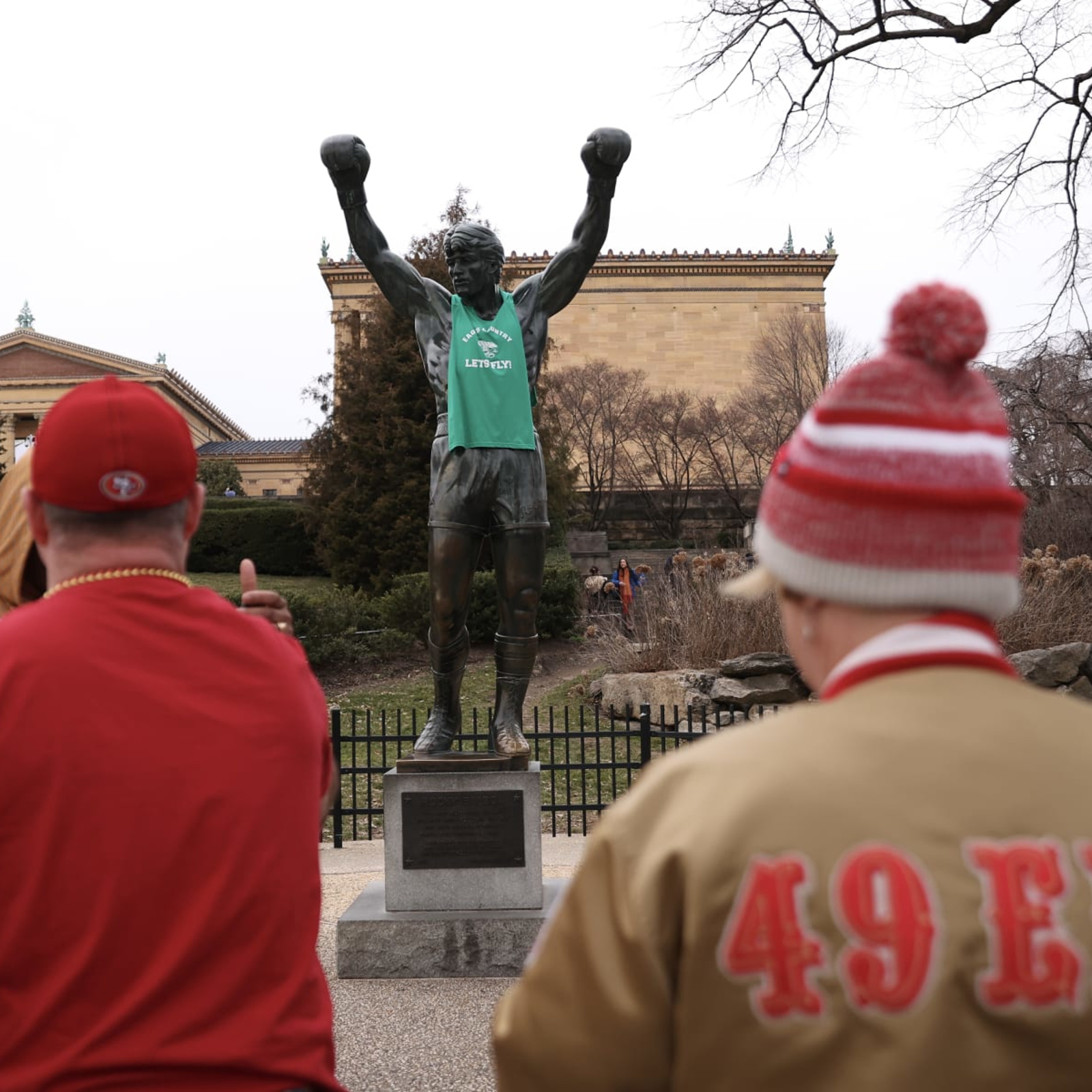 Did the Chiefs already lose Super Bowl LVII because their fans defied Rocky's  statue 'curse' and put on a Kansas City jersey?