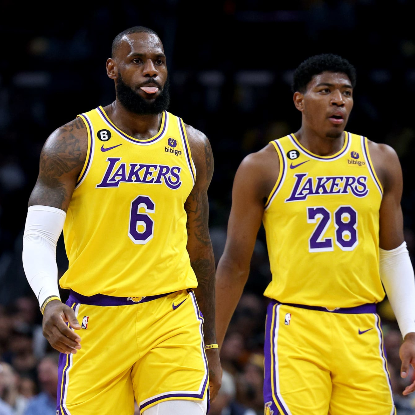 Rui Hachimura and LeBron James of the Los Angeles Lakers high fives News  Photo - Getty Images