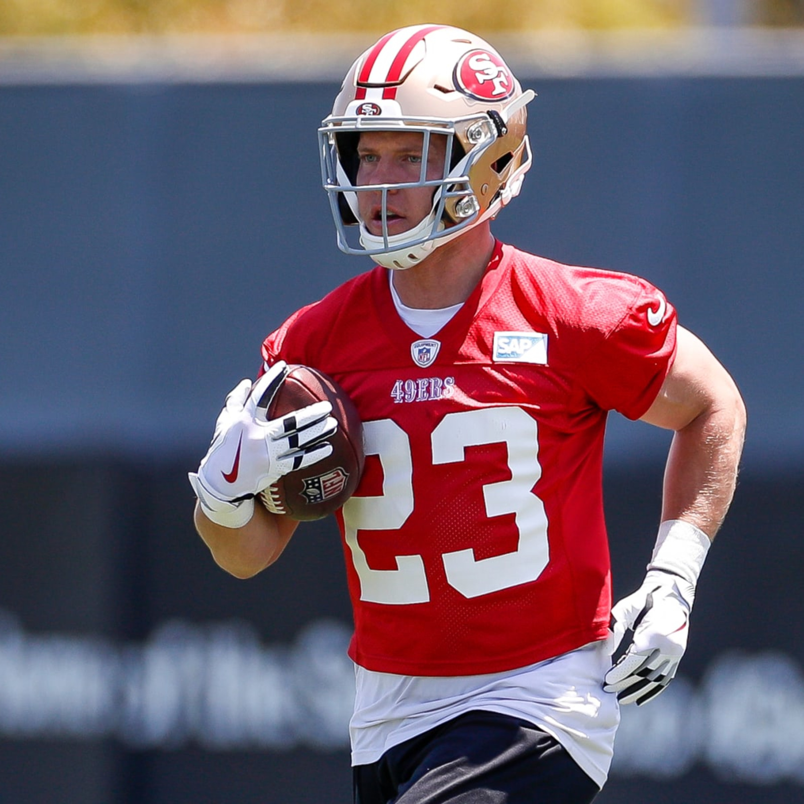 christian mccaffrey in a 49ers uniform