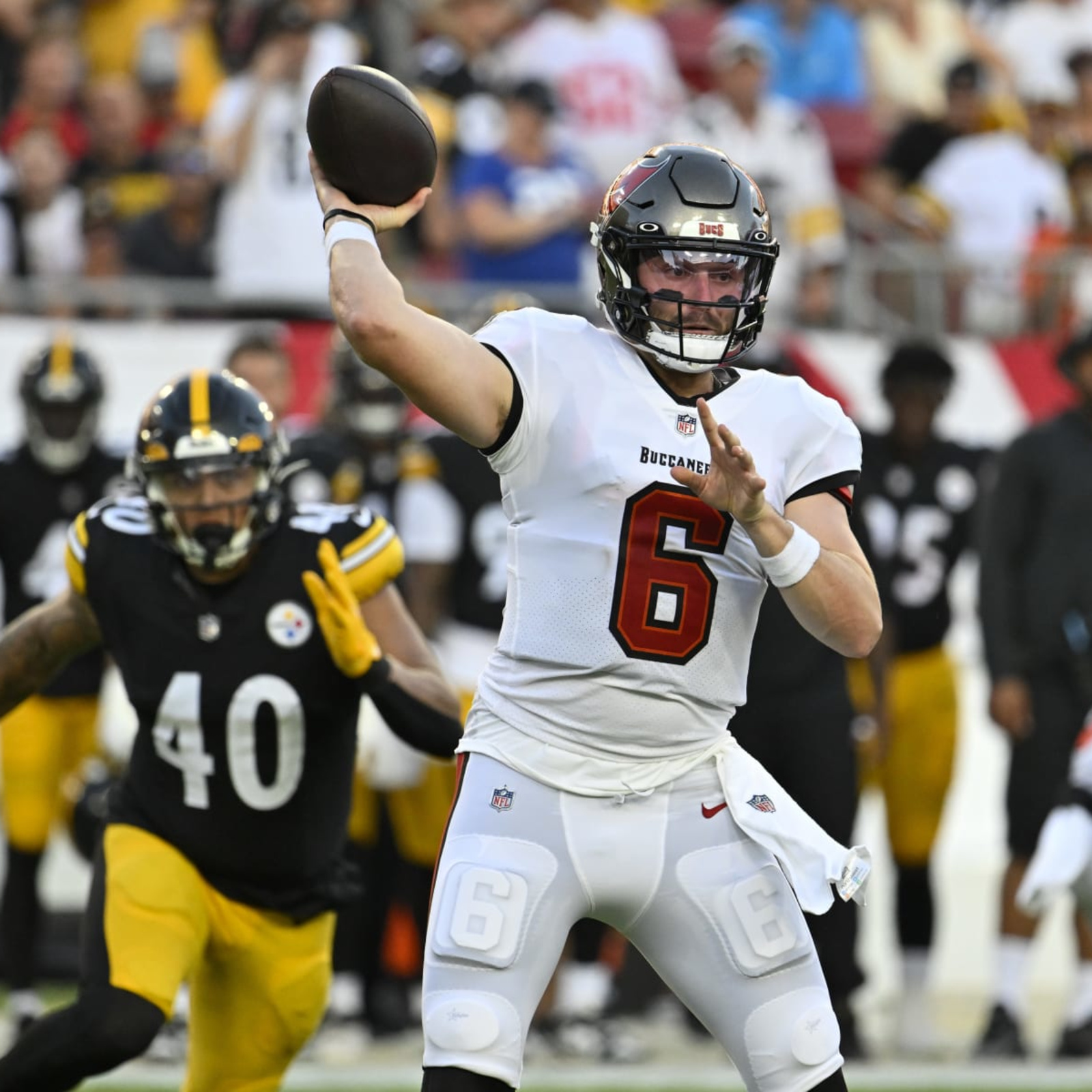 October 23, 2022: Tampa Bay Buccaneers quarterback Tom Brady (12) throws in  the first quarter of the NFL matchup in Charlotte, NC. (Scott Kinser/Cal  Sport Media/Sipa USA)(Credit Image: © Scott Kinser/Cal Sport